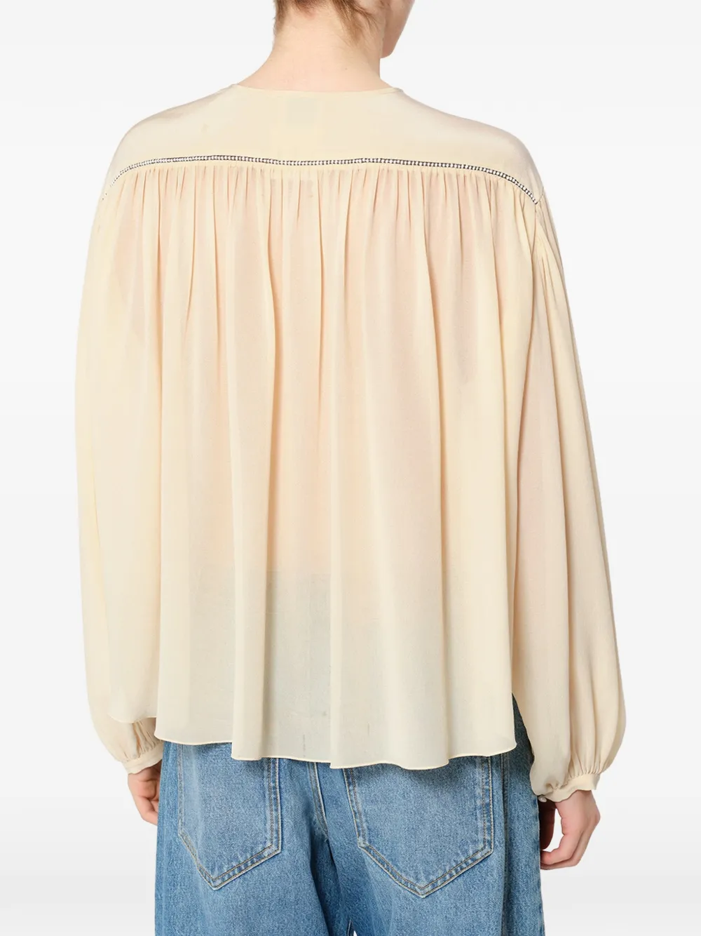 ISABEL MARANT Nuna zijden blouse Beige