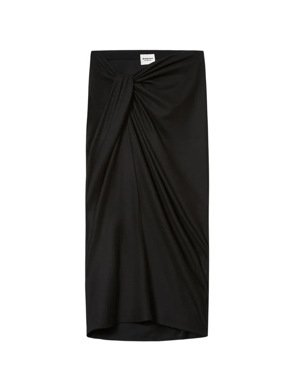 MARANT ÉTOILE draped knot-detail midi skirt - Nero