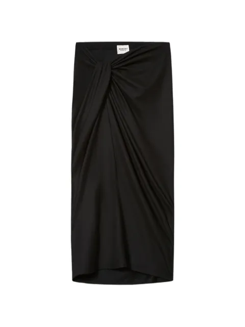 MARANT ÉTOILE falda midi drapeada y detalle de nudo
