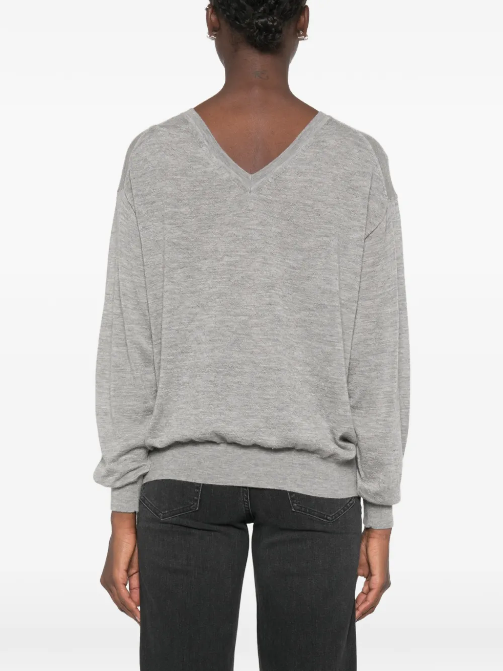FRAME The Crinkle trui met V-hals Grijs