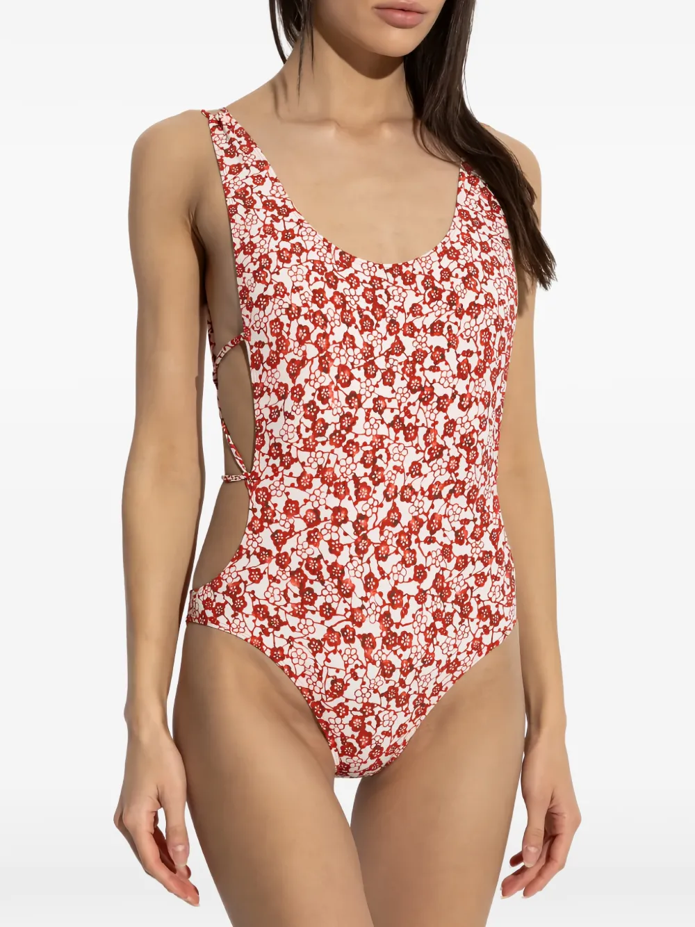 ISABEL MARANT Tenisia badpak met bloemenprint Wit