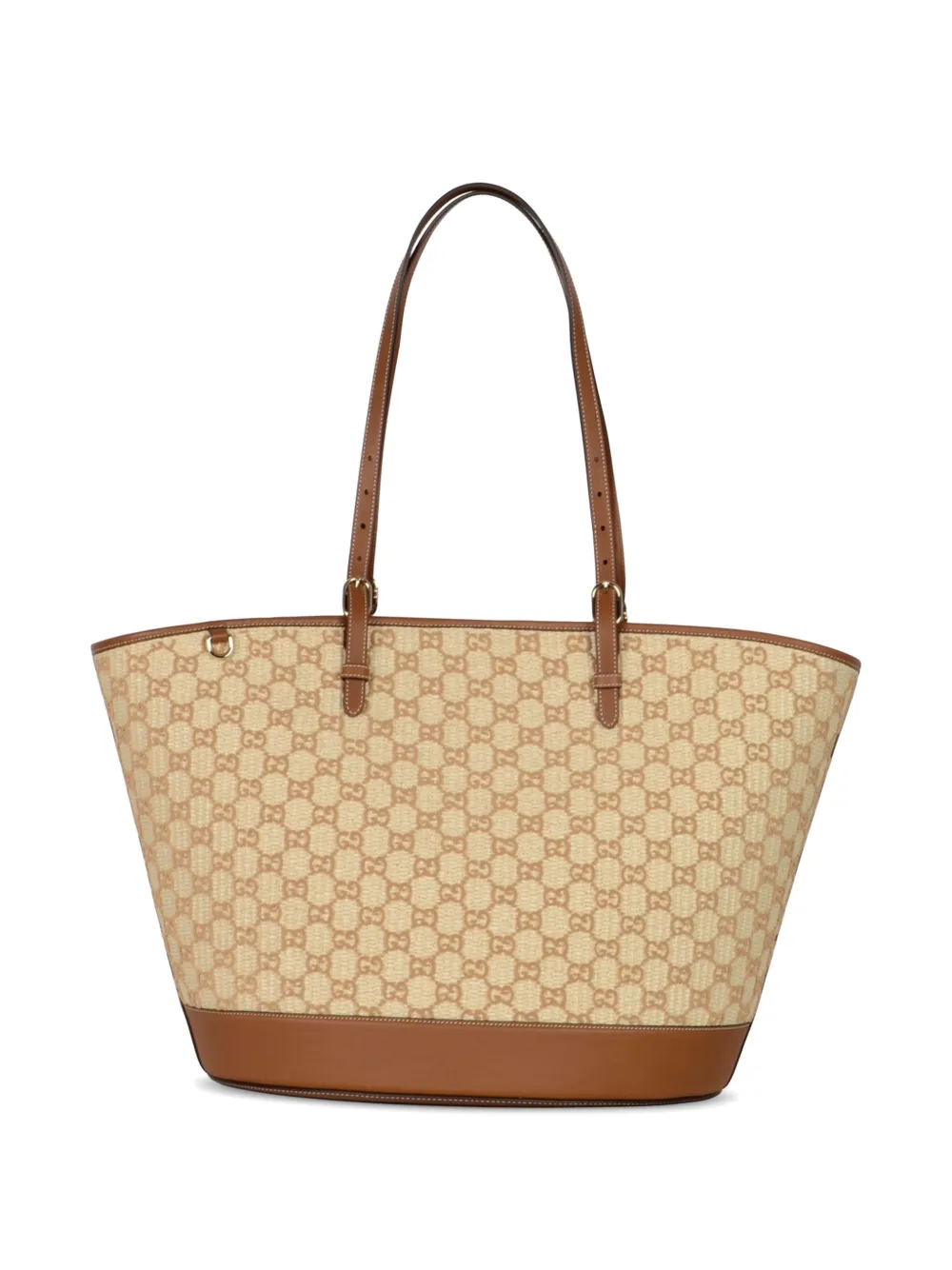 Gucci Woven Large Tote Bag in Neutrals, view 2