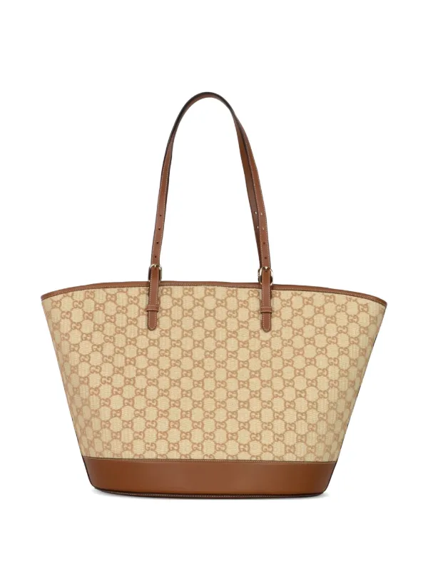 Gucci Woven Large Tote Bag in Neutrals