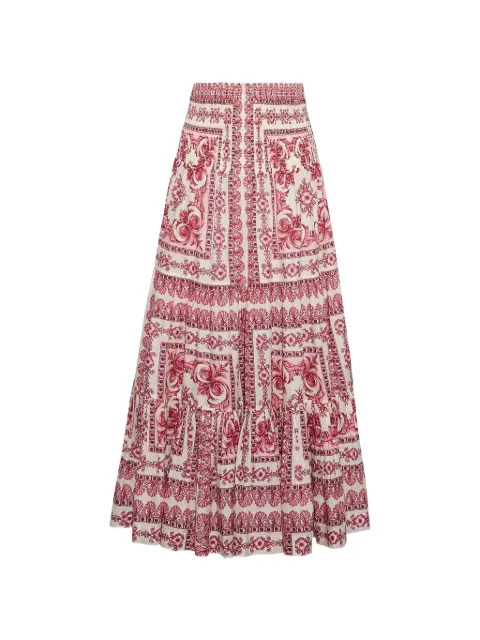 Cara Cara Emilia Hudson Scarf Egret tiered skirt