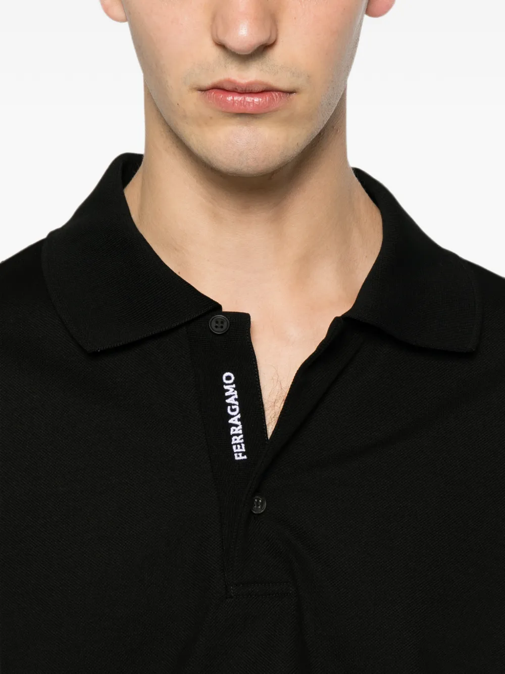 Ferragamo Poloshirt met korte mouwen Zwart