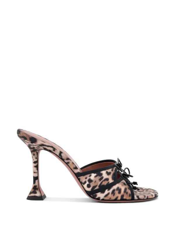 Amina Muaddi Eleonora Leopard-print Sandals in Neutrals