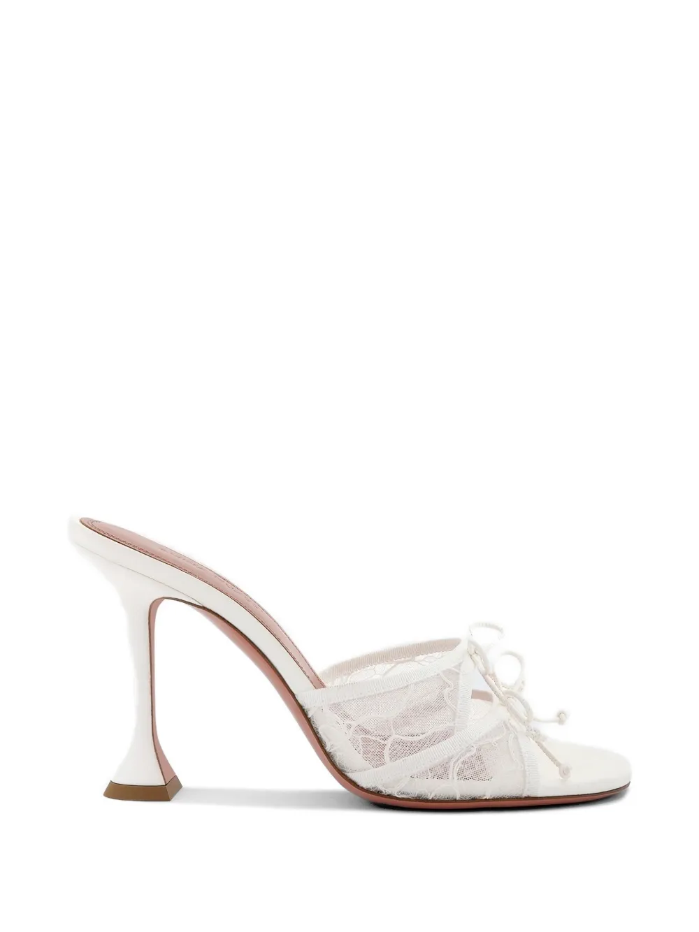 Amina Muaddi Eleonora lace sandals Wit