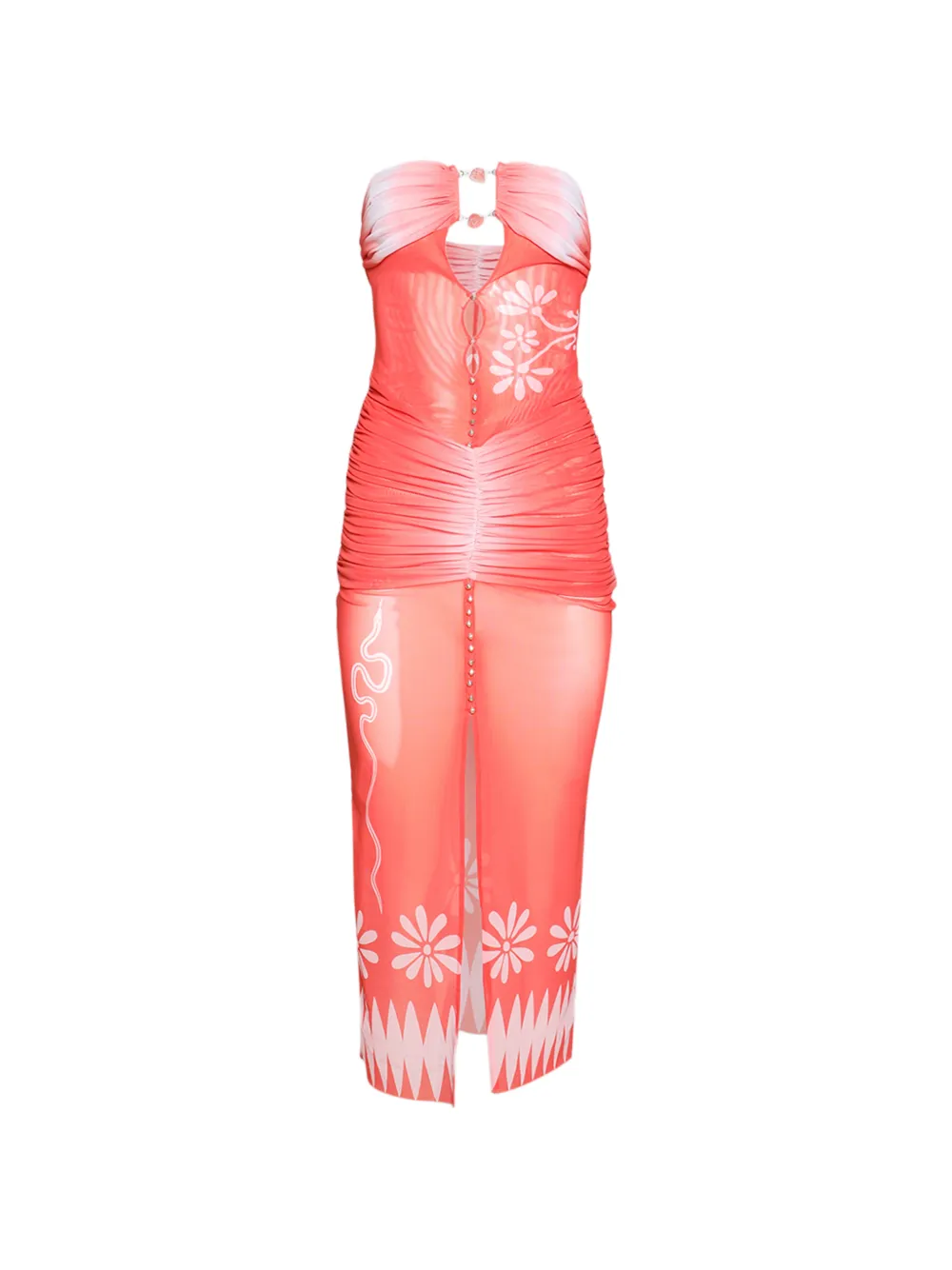 Di Petsa Radiant Siren mesh dress - Arancione