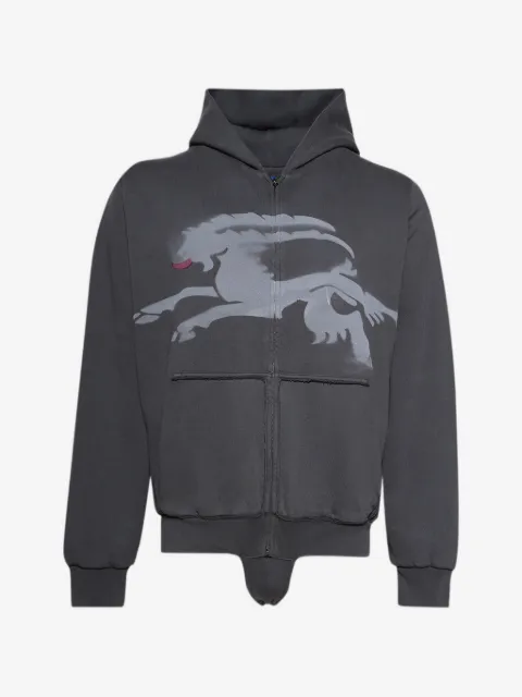 PROTOTYPES sprayed-goat zip-up hoodie