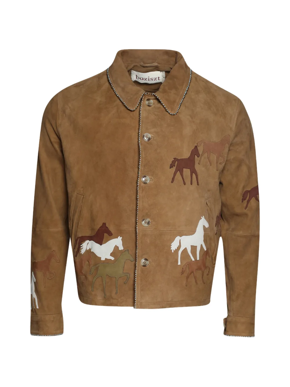 Baziszt Valero horse-patch suede jacket - Marrone
