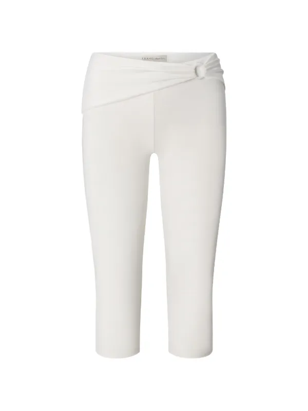 Frame The Casino Capri Ring-detail Trousers in White