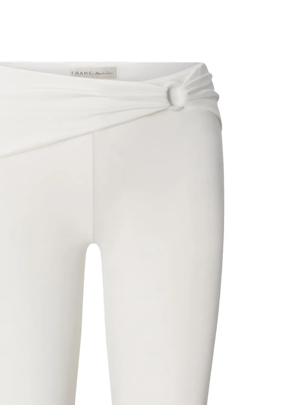 FRAME The Casino Capri Ring-detail Trousers in White, view 2