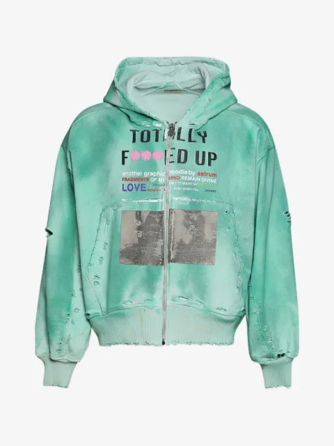 astrum distressed-effect graphic-print hoodie