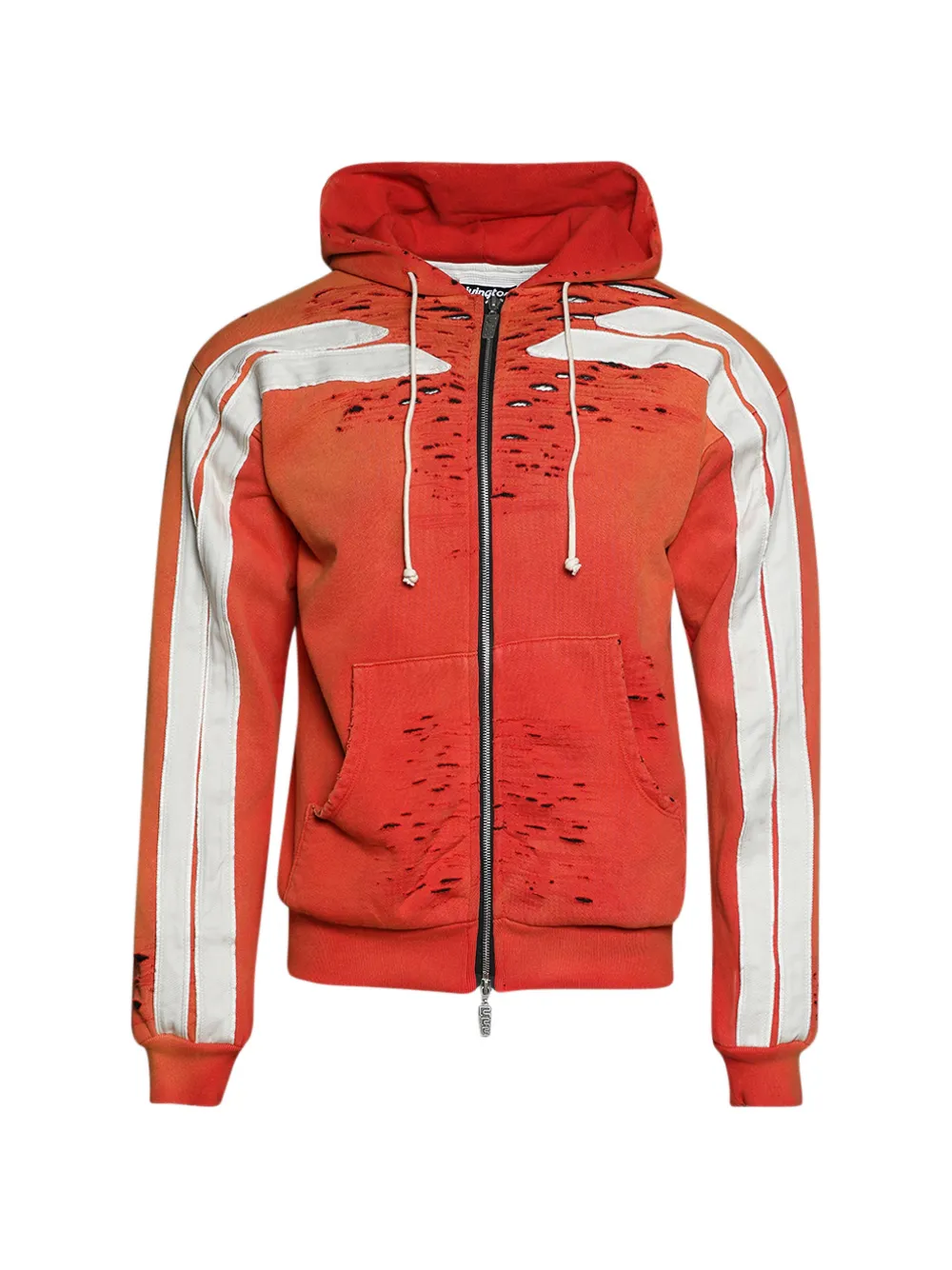 RIVINGTON ROI REBIS Apocrypha Pious distressed hoodie - Orange