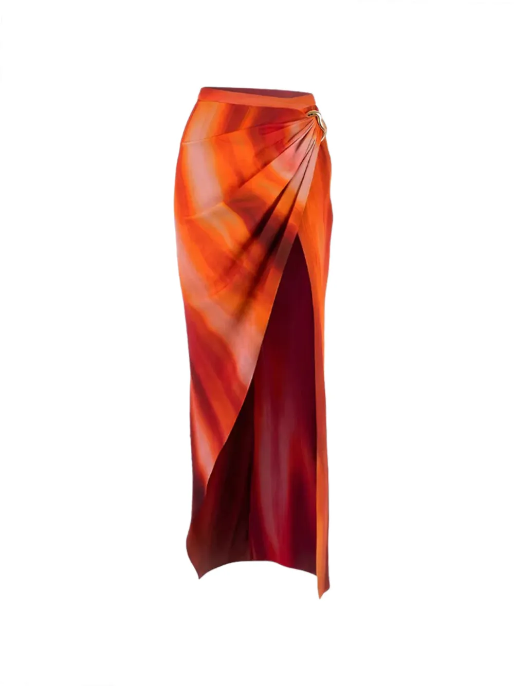 Laquan Smith Draped Maxi Skirt In Orange