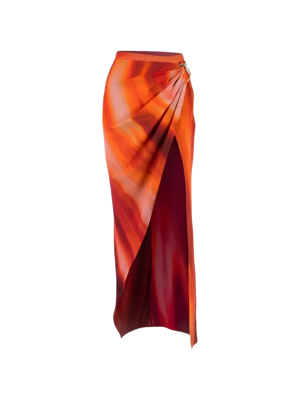 LaQuan Smith draped maxi skirt - Arancione