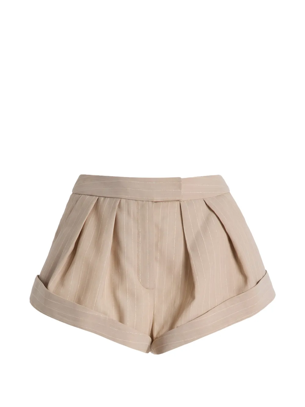 LaQuan Smith pinstripe-pattern pleated shorts - Neutrals