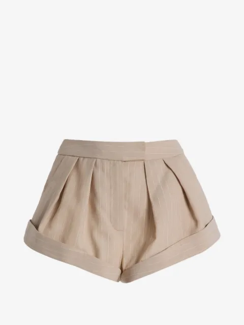 LaQuan Smith pinstripe-pattern pleated shorts