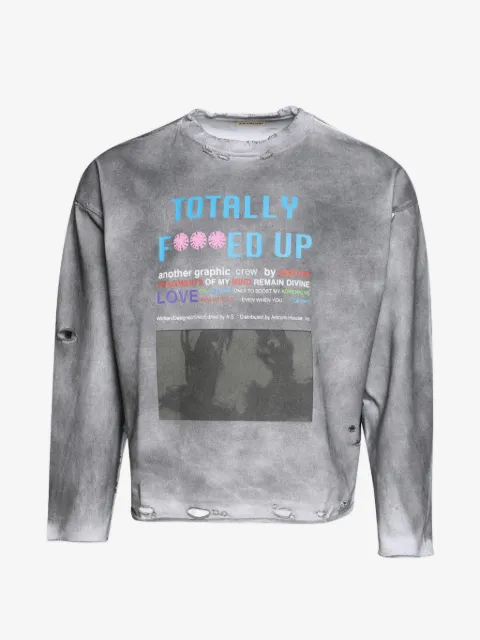 astrum distressed-effect graphic-print T-shirt