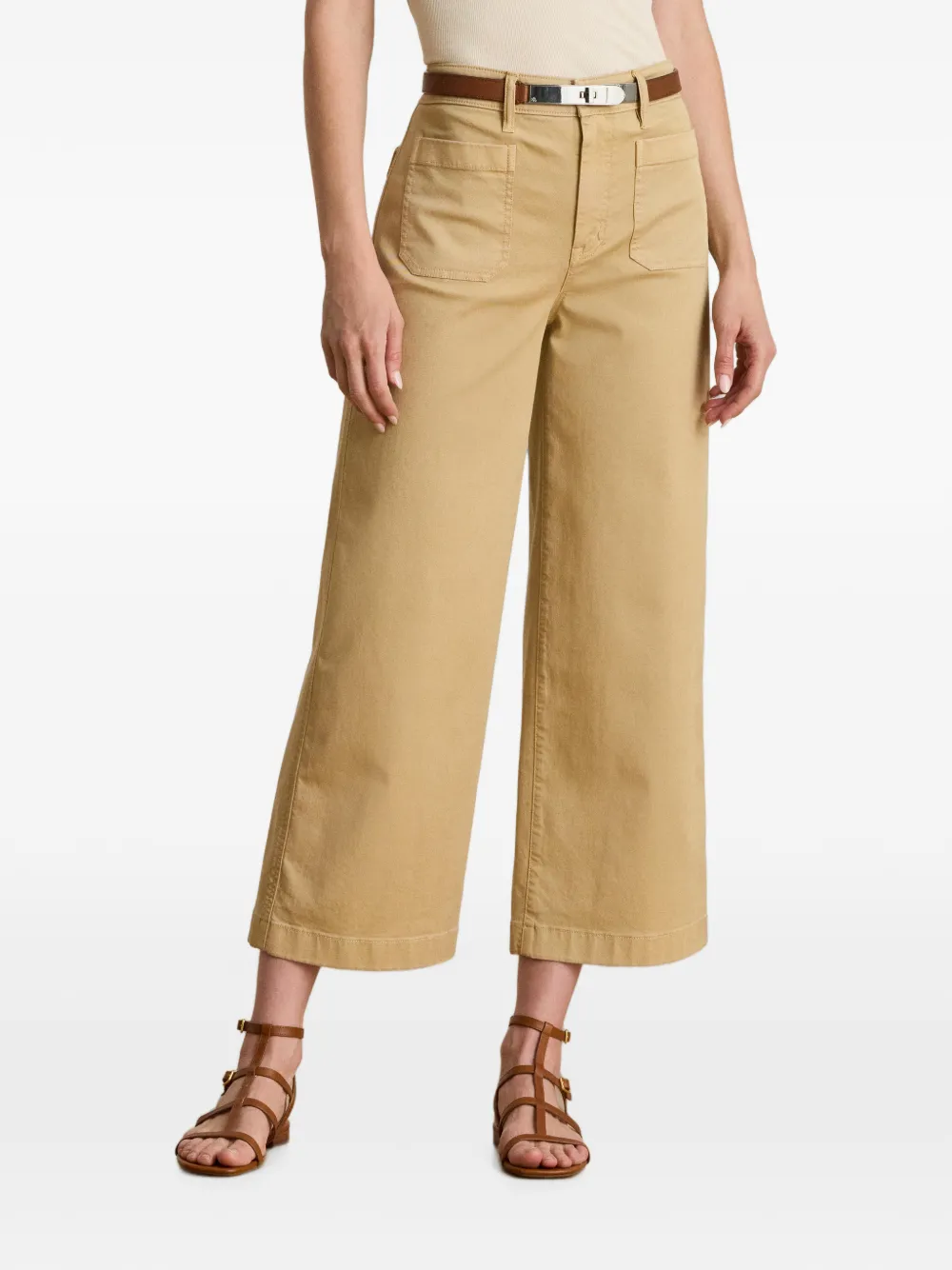 Lauren Ralph Lauren Stretch-chino broek met wijde pijpen Beige