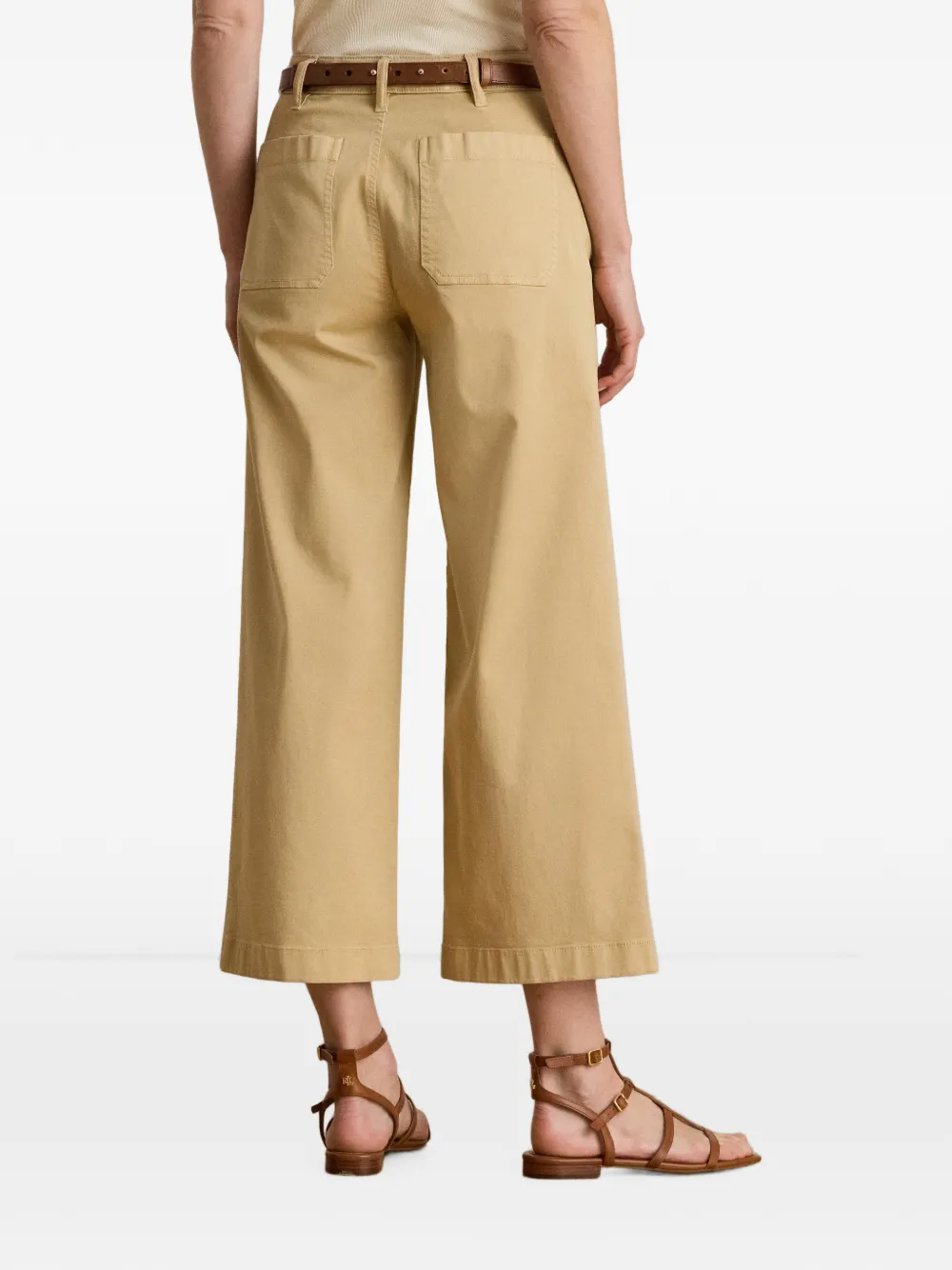 Lauren Ralph Lauren Stretch-chino broek met wijde pijpen Beige