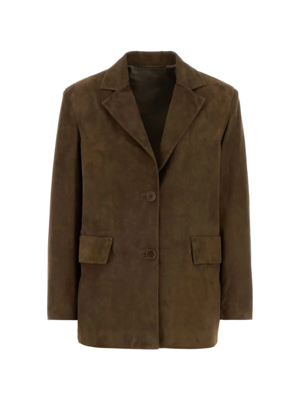 Santoro suede notched-lapels jacket - Marrone