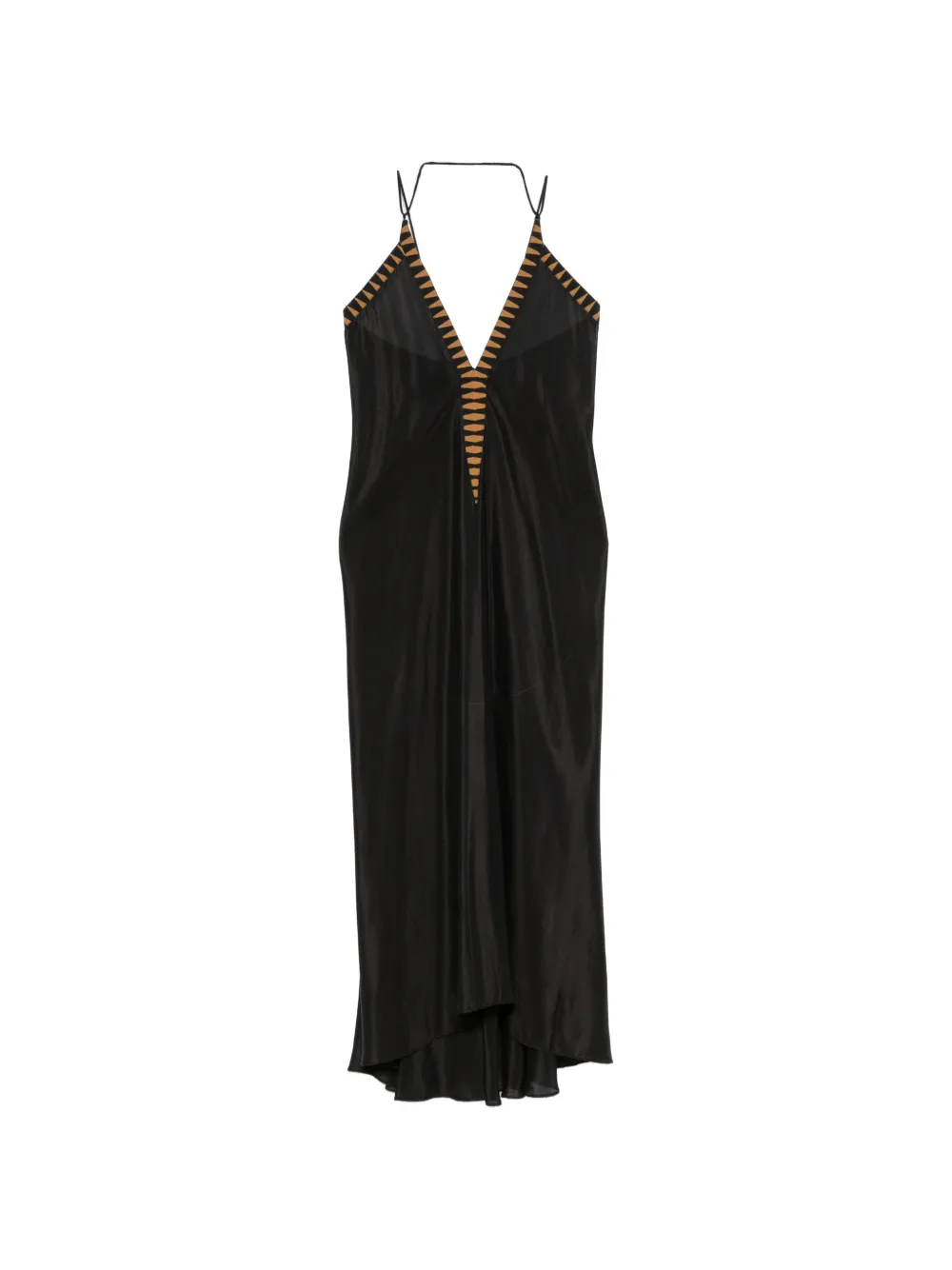 Volantis V-neck midi dress - Nero