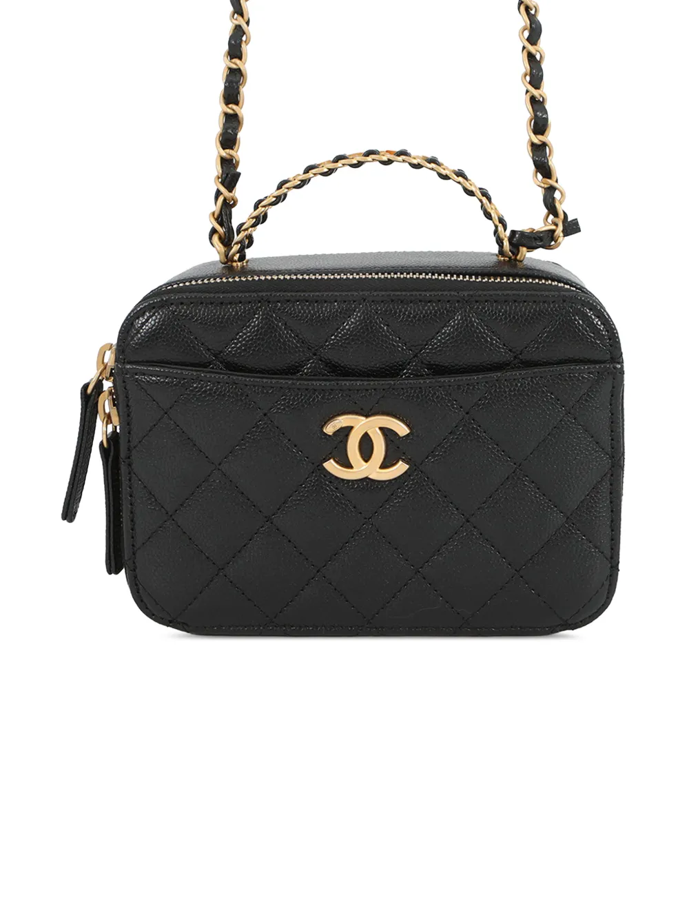 CHANEL Pre-Owned 2021-2026 Mini Quilted Caviar Pick Me Up Vanity Case satchel - Nero