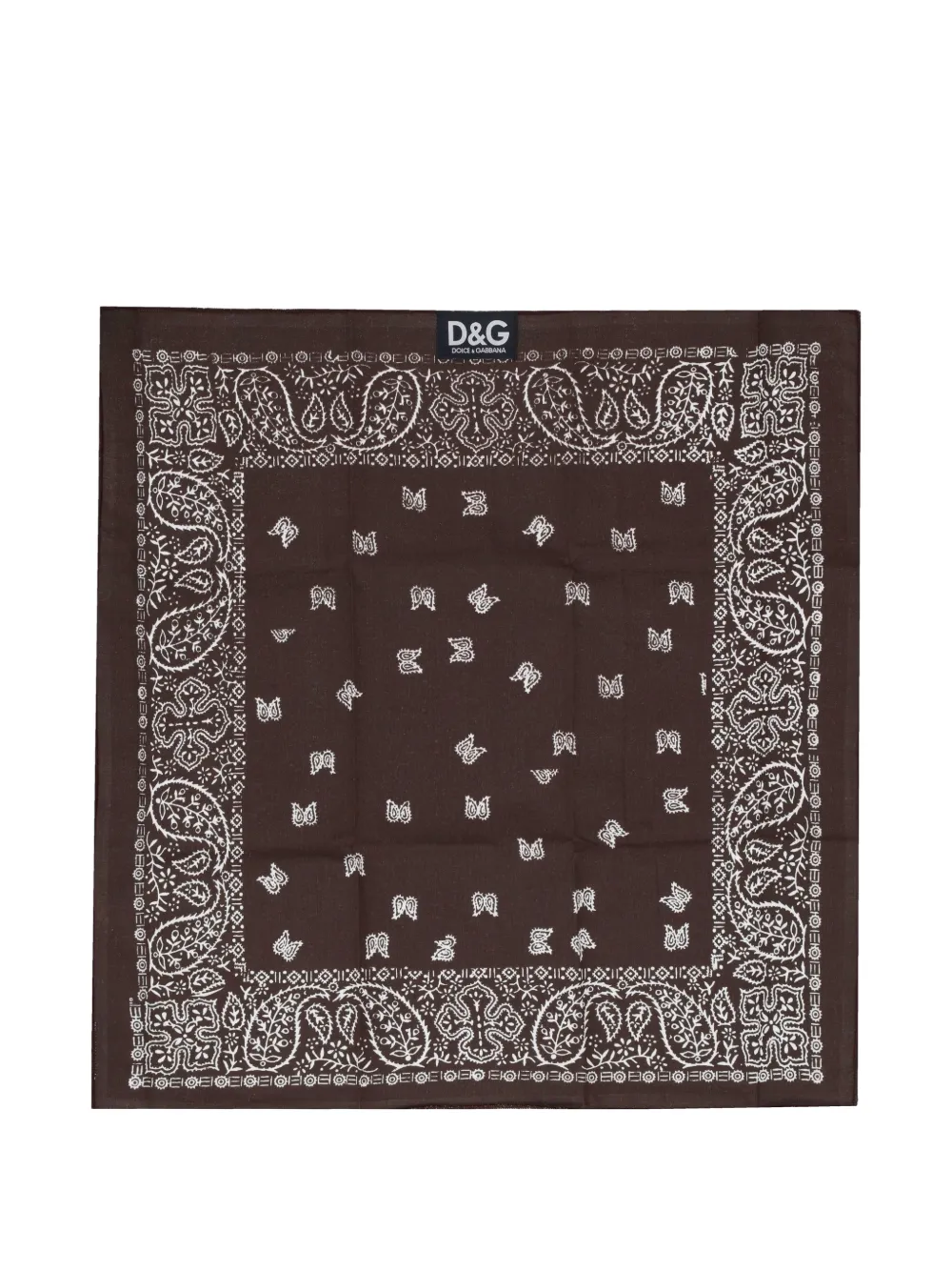 Dolce & Gabbana paisley-print square scarf - Marrone