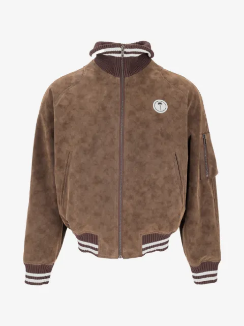 Palm Angels jacka i mockaeffekt med logotypmärke