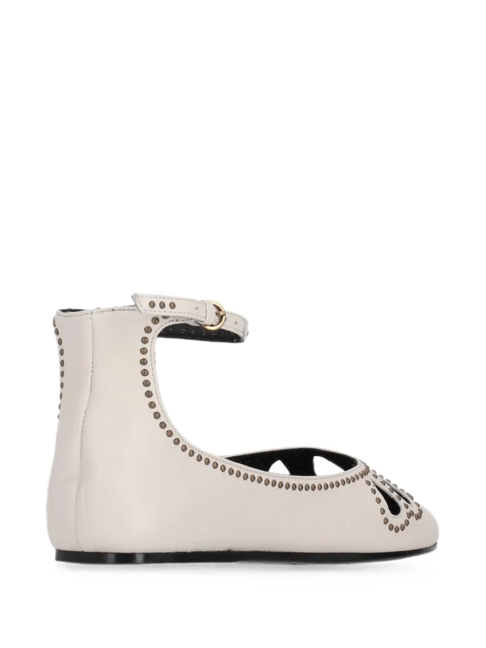 ISABEL MARANT stud-embellished cutout ballet flats Beige