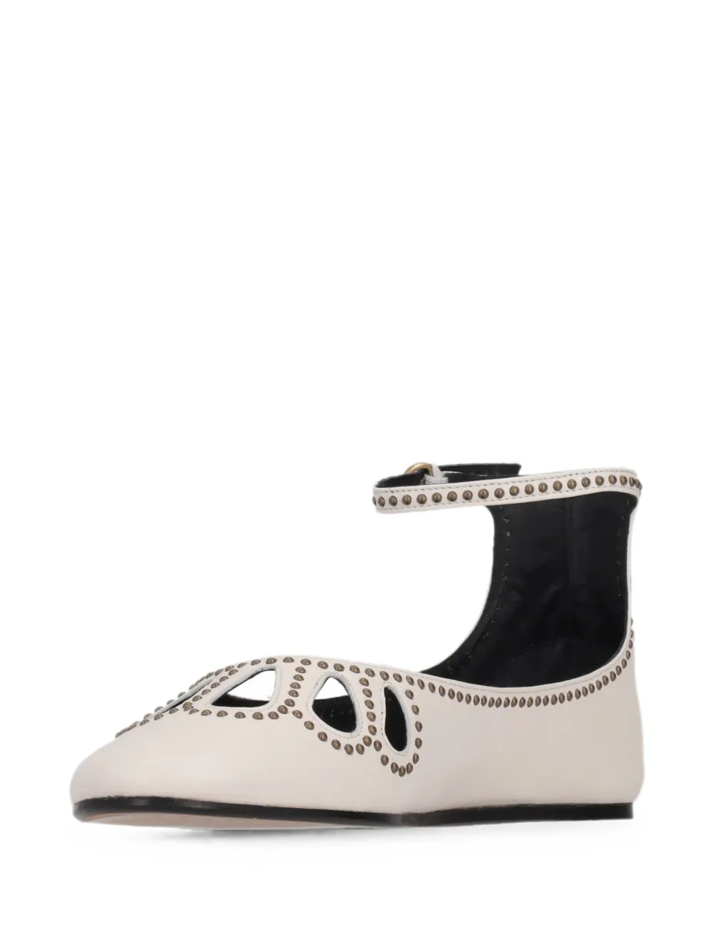 ISABEL MARANT stud-embellished cutout ballet flats Beige