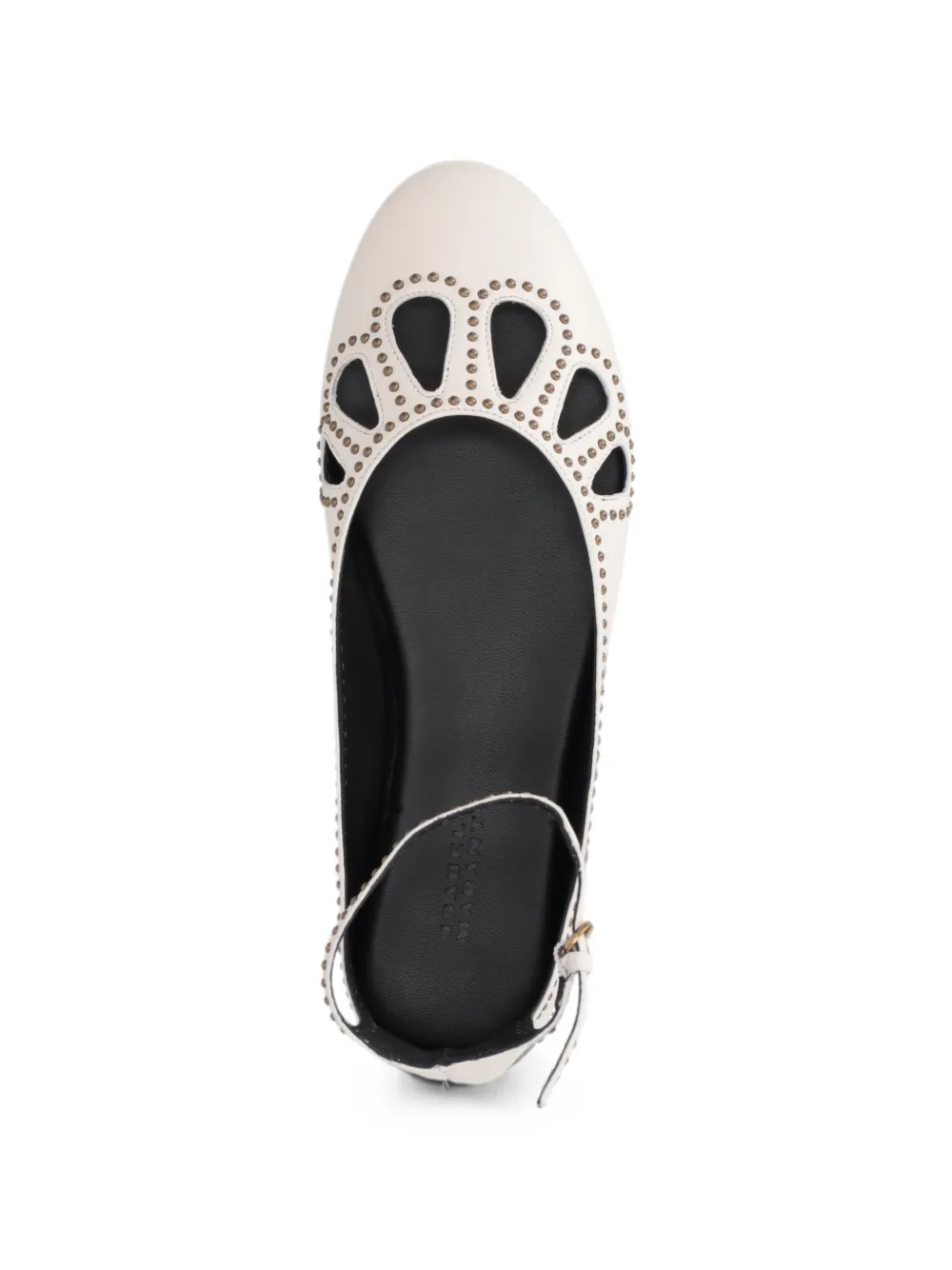 ISABEL MARANT stud-embellished cutout ballet flats Beige