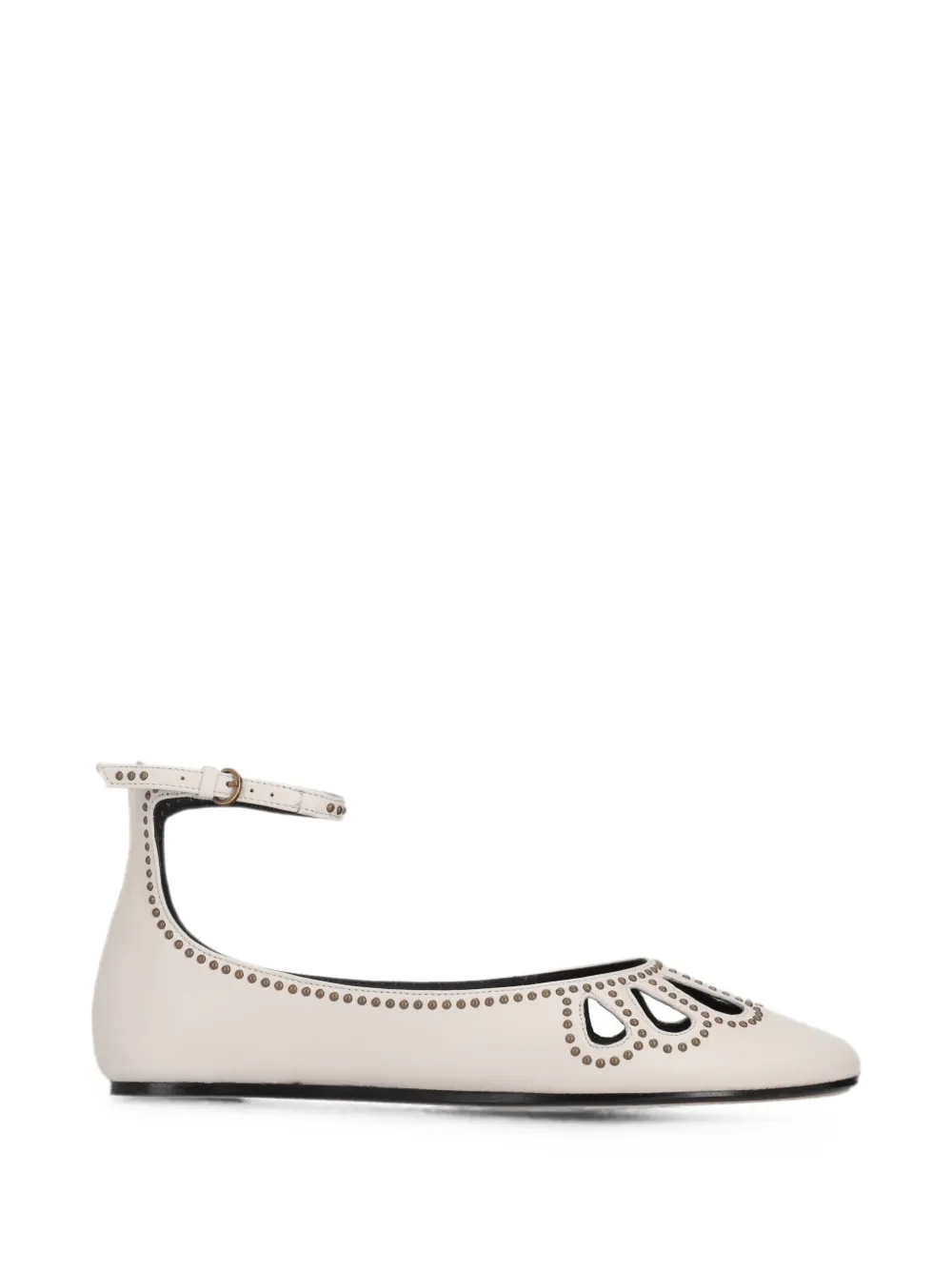 ISABEL MARANT stud-embellished cutout ballet flats - Toni neutri