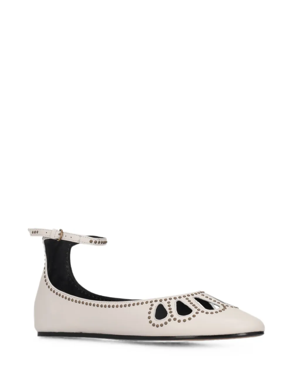 ISABEL MARANT stud-embellished cutout ballet flats Beige