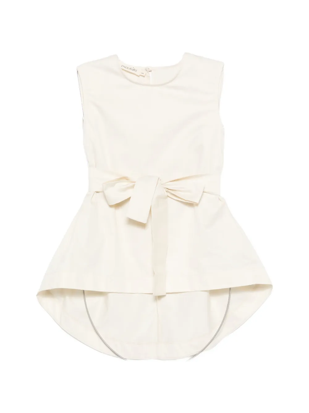 Moutaki Sleeveless Round-neck Blouse In Neutral