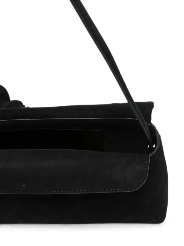 ROTATE BIRGER CHRISTENSEN Knot Scarf Suede Shoulder Bag | Black
