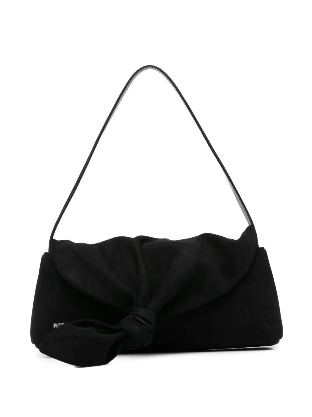 ROTATE BIRGER CHRISTENSEN Borsa a spalla Knot Scarf in pelle scamosciata - Nero