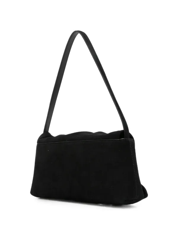 ROTATE BIRGER CHRISTENSEN Knot Scarf Suede Shoulder Bag | Black