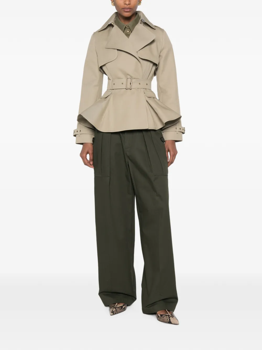 Burberry Jack met ceintuur Beige