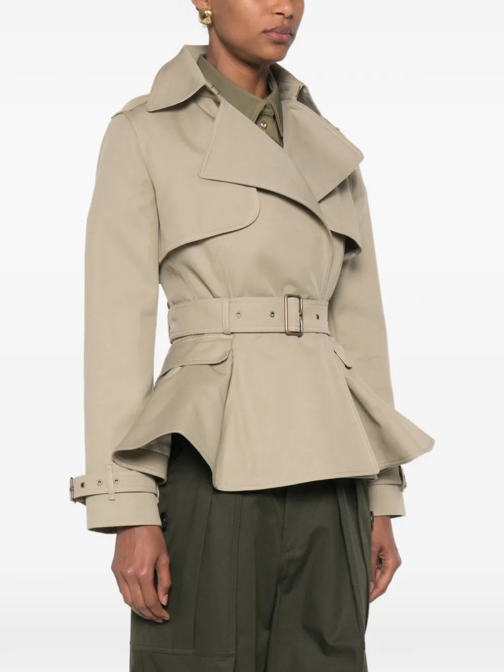 Burberry Jack met ceintuur Beige