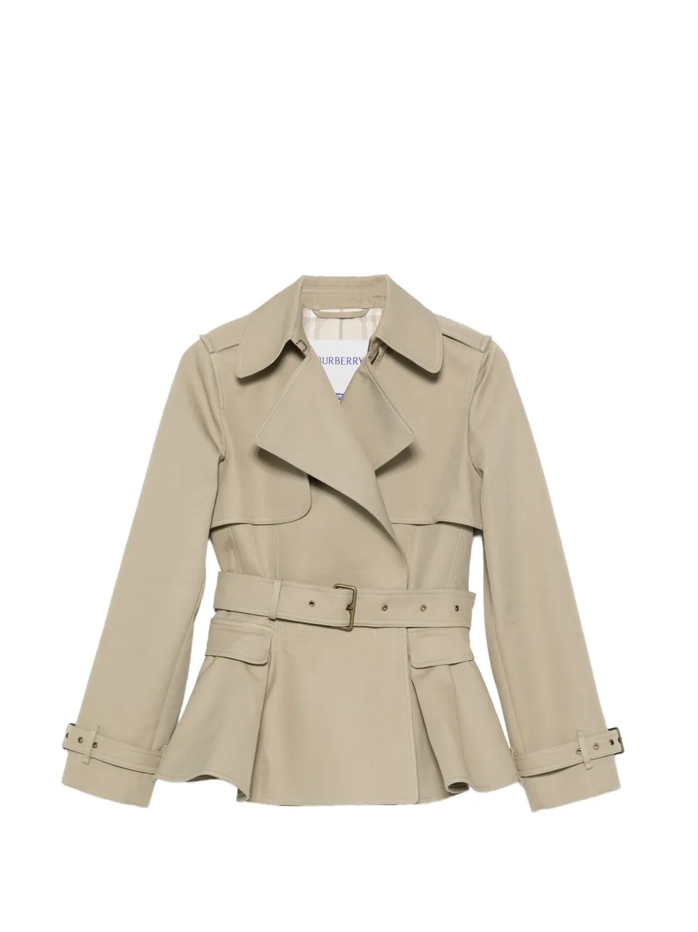 Burberry peplum-hem belted jacket - Toni neutri