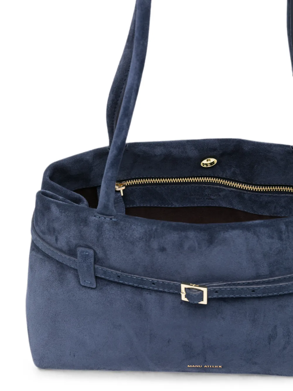 Manu Atelier Le Cambon East-West tas met gespdetail Blauw