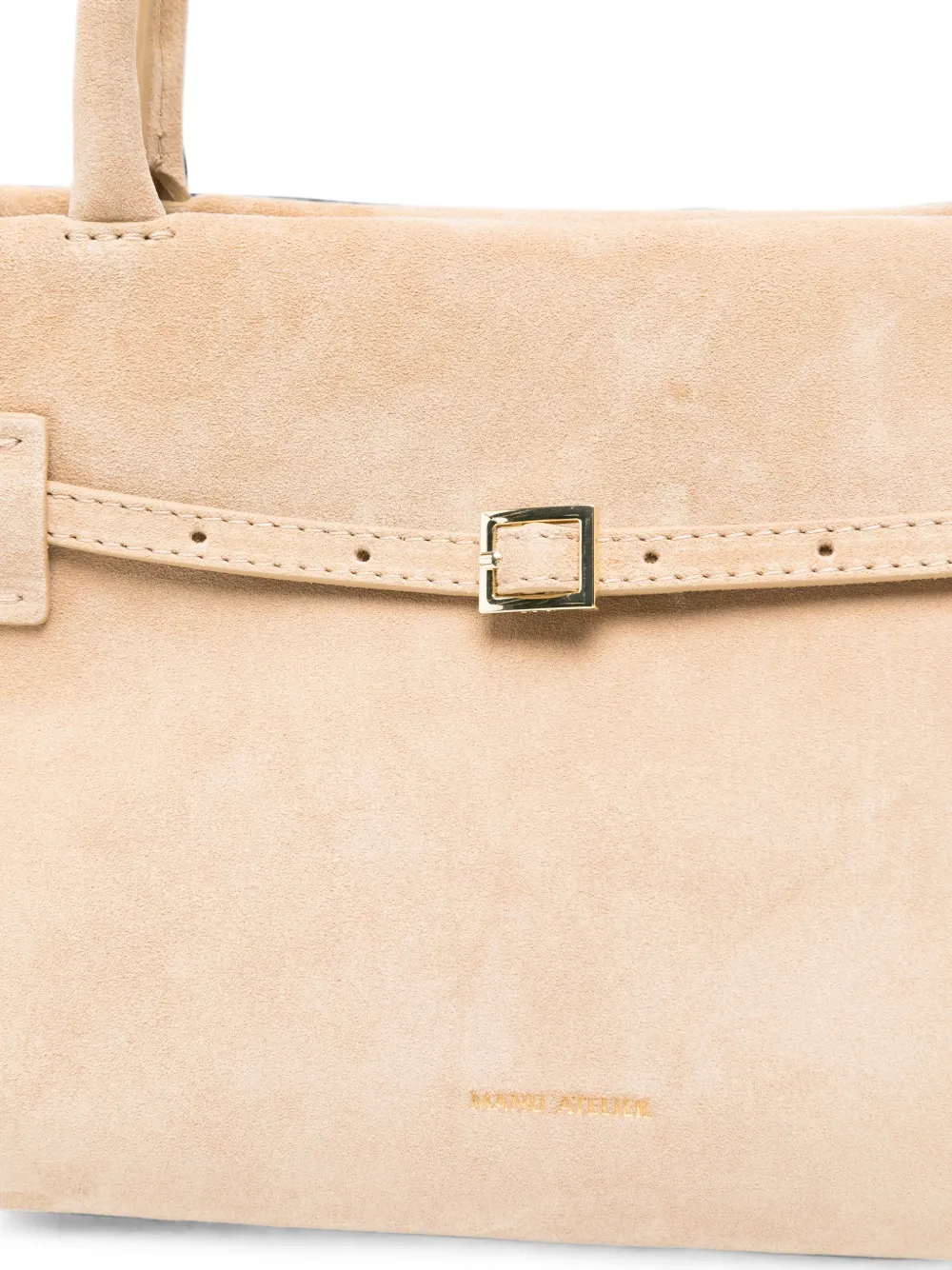 Manu Atelier Le Cambon East-West tas met gespdetail Beige
