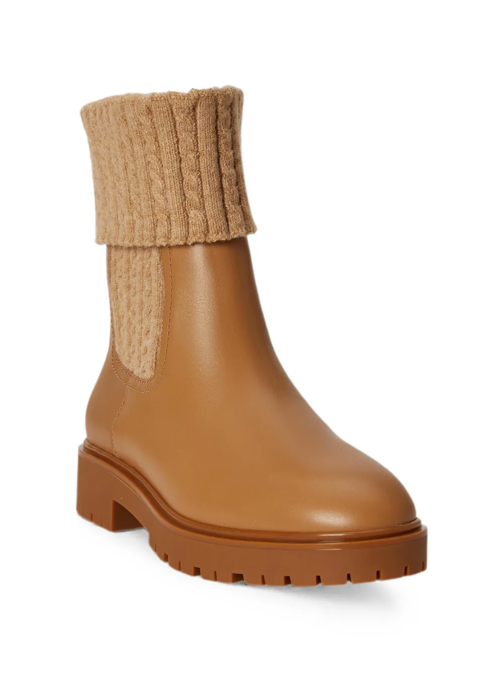 Lauren Ralph Lauren Kabelgebreide enkellaarzen met vlak Beige