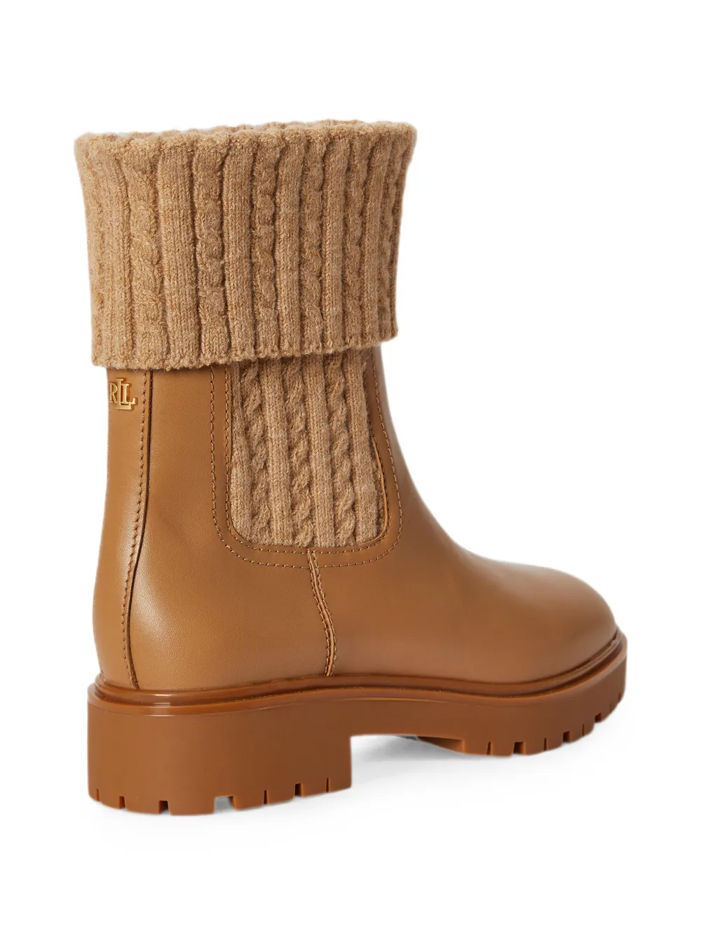 Lauren Ralph Lauren Kabelgebreide enkellaarzen met vlak Beige