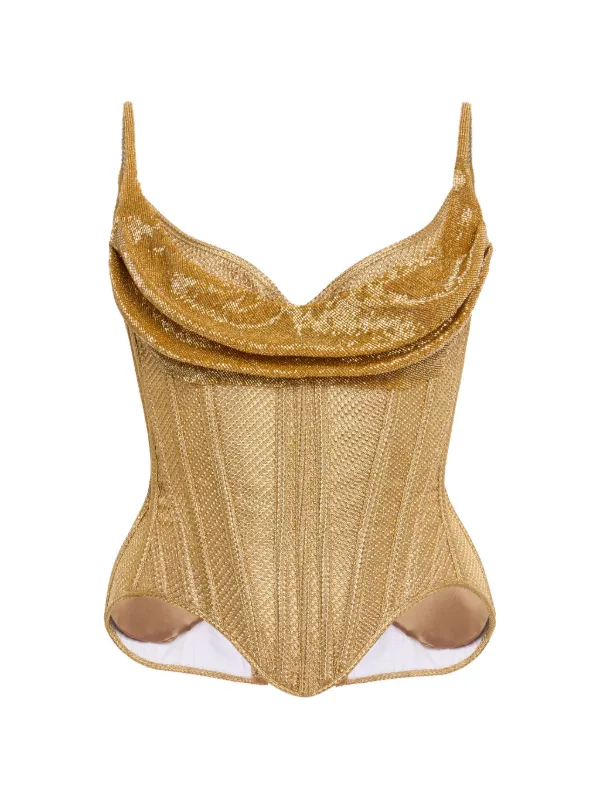 Wiederhoeft Salon Bead-embellished Corset in Gold