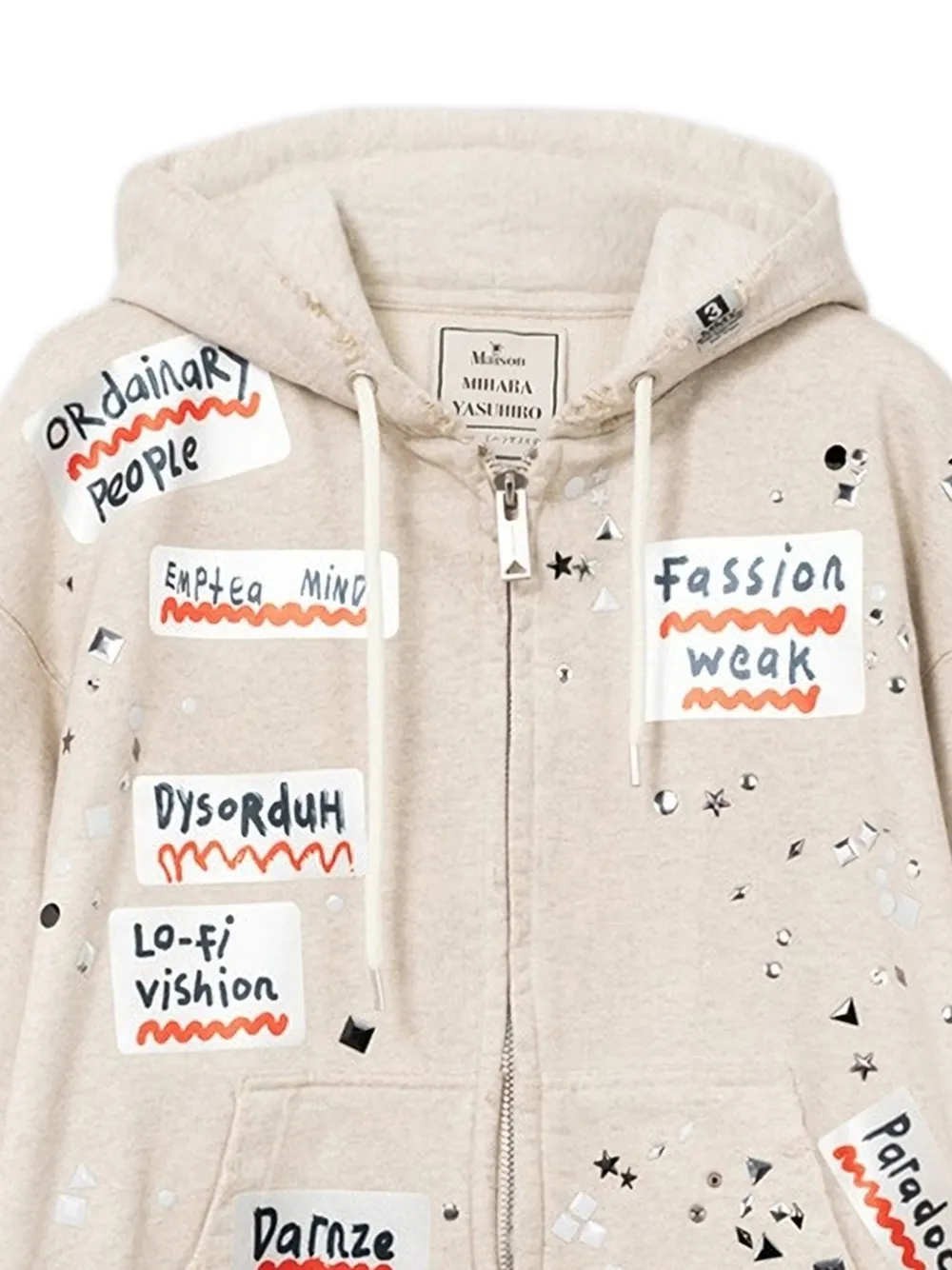 Maison MIHARA YASUHIRO zip-up Hoodie | White | FARFETCH