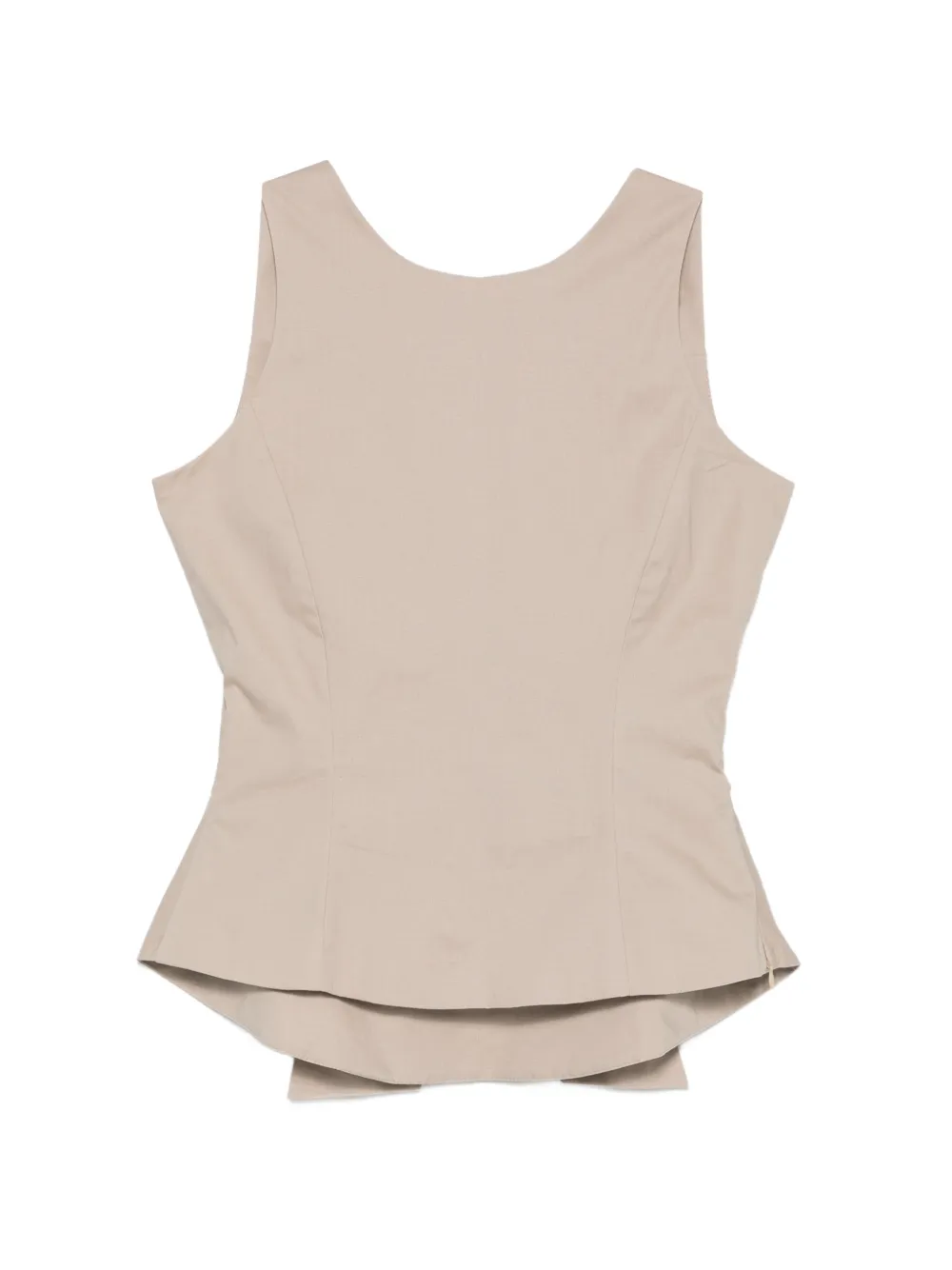 MOUTAKI bow-detail peplum blouse - Toni neutri