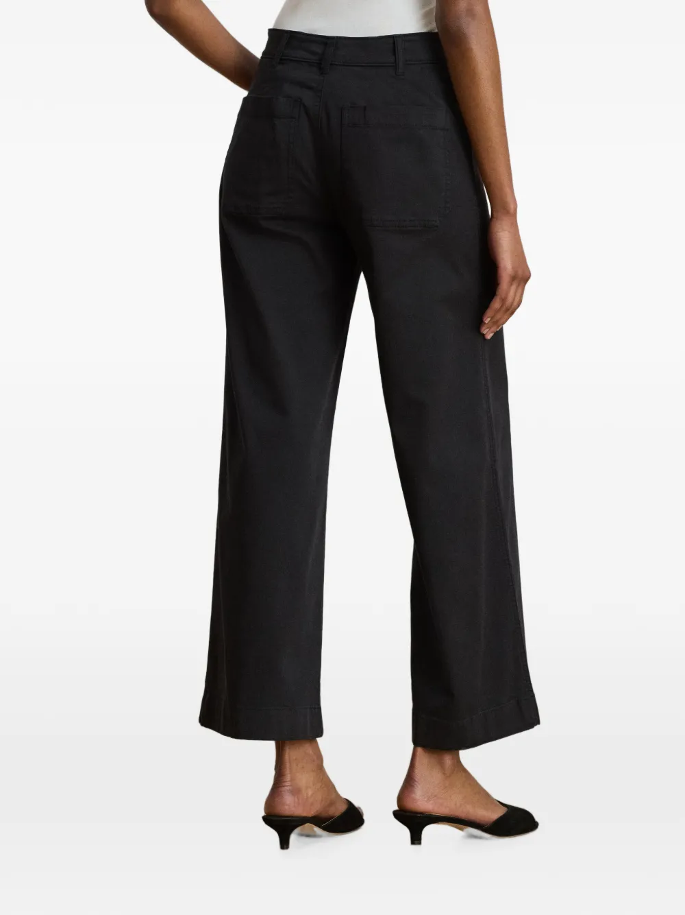 Lauren Ralph Lauren Stretch-katoenen broek met wijde pijpen Zwart